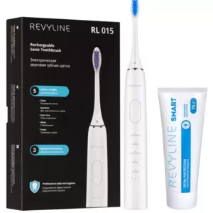 Звуковая зубная щетка Revyline RL 015,  белая и зубная паста