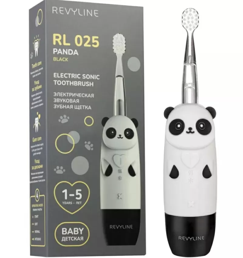 Зубная щетка для детей Revyline RL025 Panda,  черный корпус